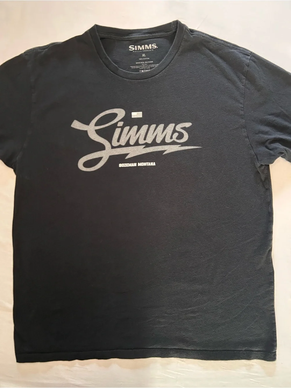 Simms XL Black Bozeman Montana Logo T-Shirt Fishing Graphic Tee - Picture 6 of 6